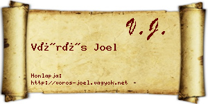 Vörös Joel névjegykártya